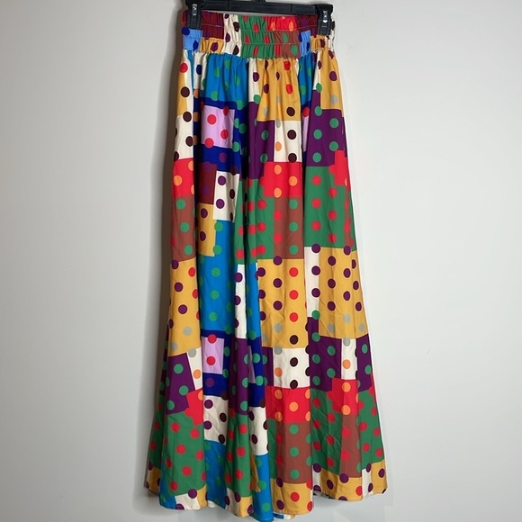 TOV Los Angeles | Women’s Colorful Tie Waist Front Zip Maxi Skirt Size 40 US 6-8 - Picture 5 of 8